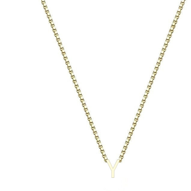 Stainless Steel A- Z Pendant Necklace 26 Letter Necklace Elegant Graceful Weloria