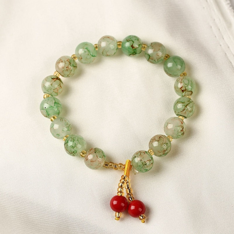 New Accessories Crystal String Beads Ceramic Bracelet Weloria