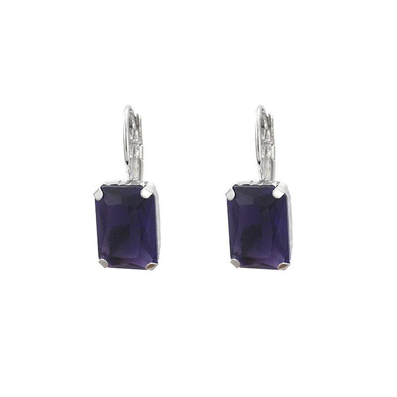 Women's Fashion Exquisite Square Crystal Earrings Weloria