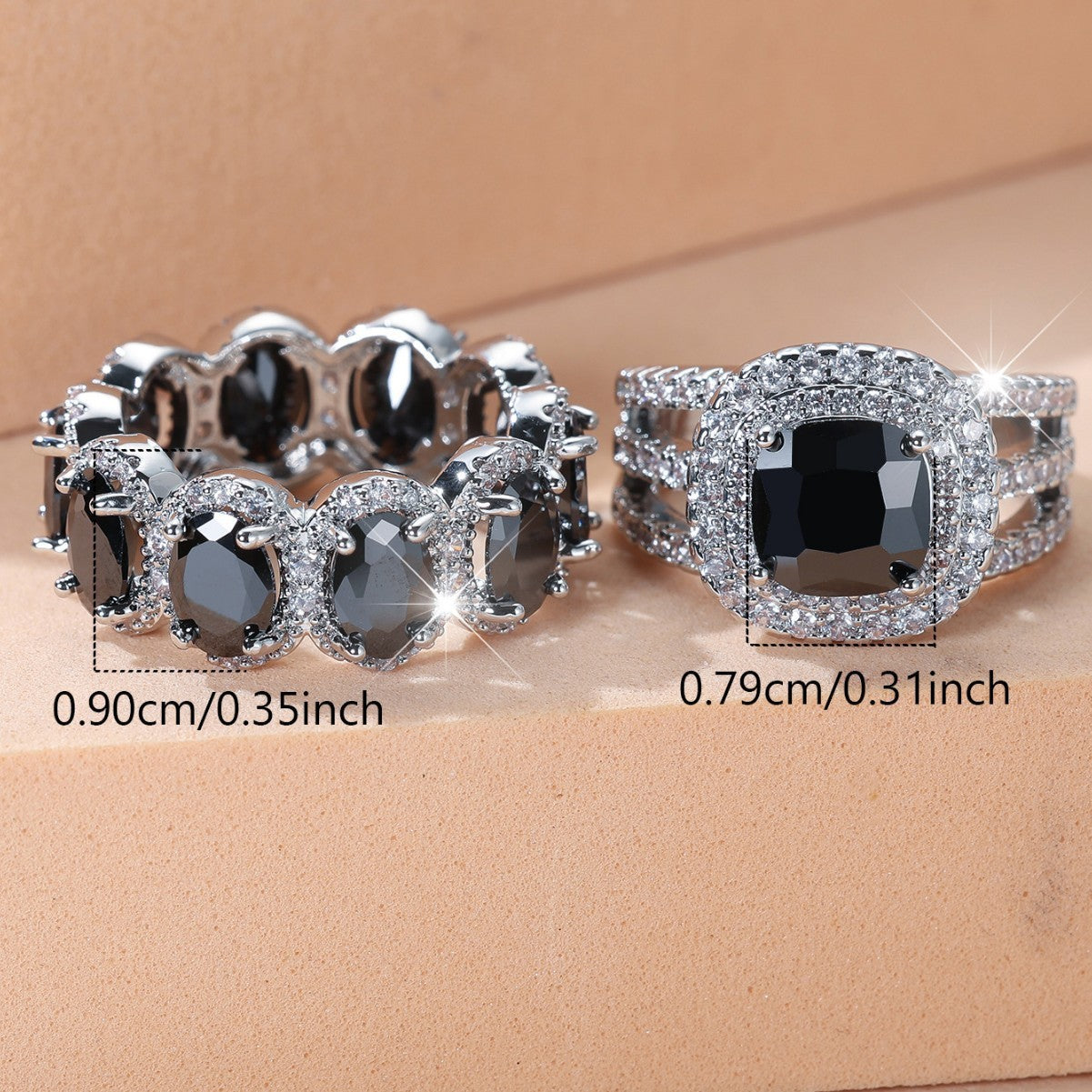 Egg-shaped Full Circle Micro Inlaid Zircon Ring Set Weloria