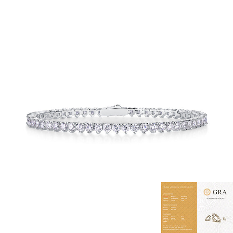 Silver Platinum-plated Moissanite Bracelet Weloria