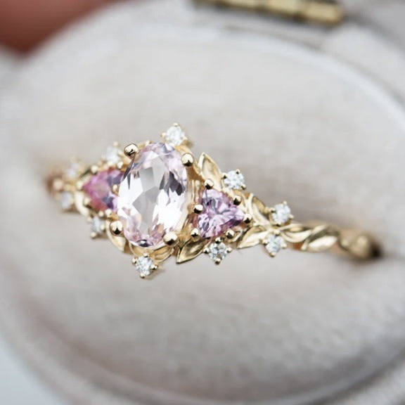 Simple And Fresh Inlaid Zircon Ring Weloria