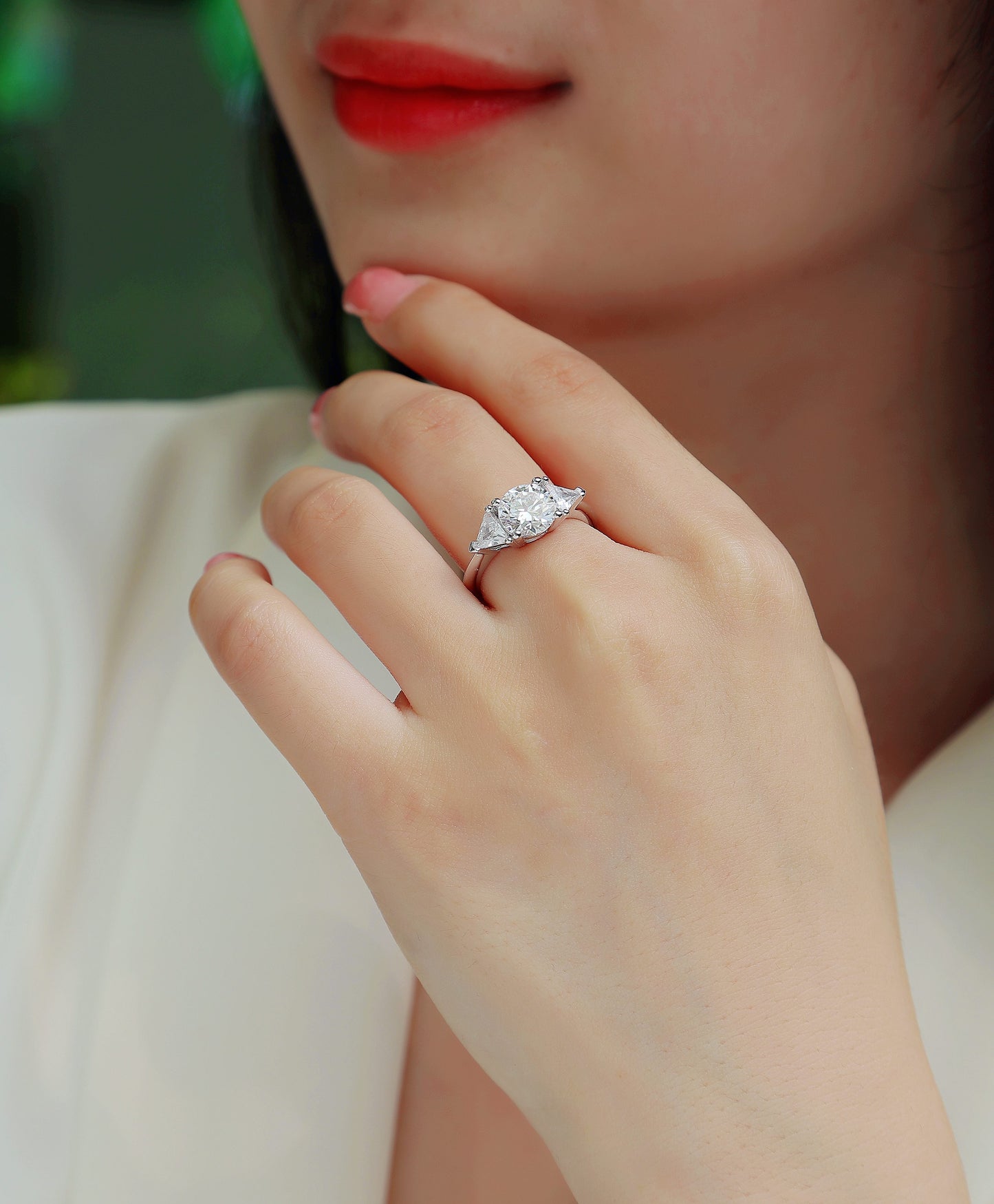 Ocean Diamond - A Fashionable And Luxurious Jewelry Piece Set With 2-carat Moissanite S925 Sterling Silver And Platinum-plated Diamond Weloria