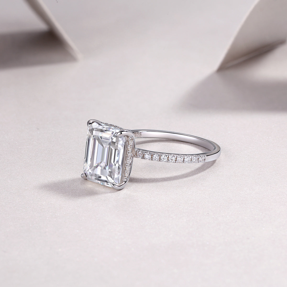 Iridescence City - Fashionable Diamond Jewelry Set With Moissanite S925 Sterling Silver And Platinum Diamond Ring Weloria