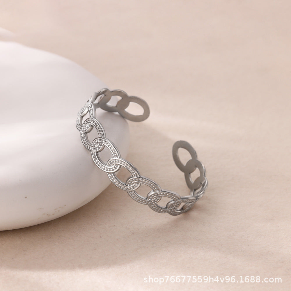New Simple Geometric Simple Bracelet Bracelet Women's Stainless Steel Weloria