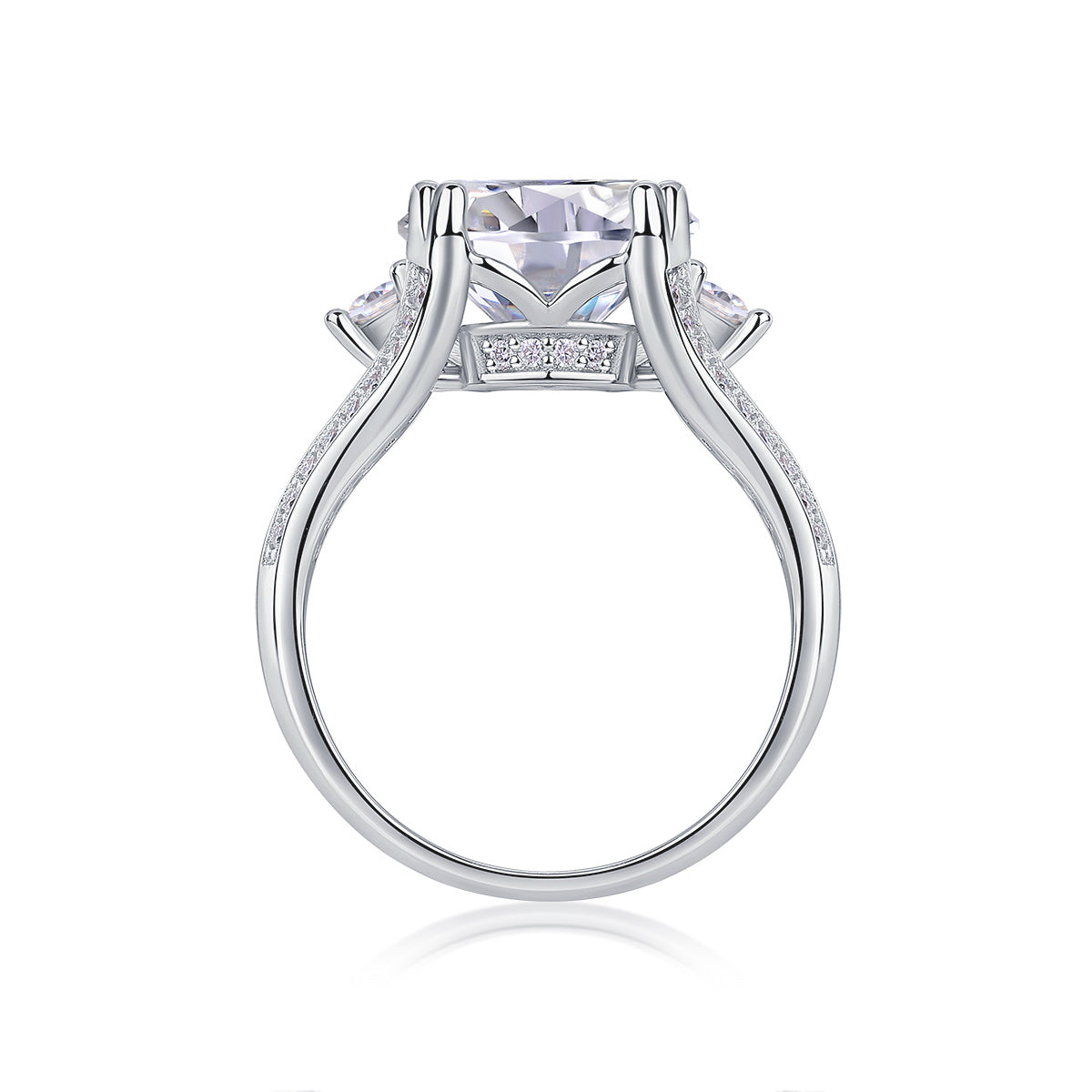 Elegant Radiance - A Fashionable And Luxurious Jewelry Piece Set With 5-carat Moissanite S925 Sterling Silver And Platinum-plated Diamond Weloria