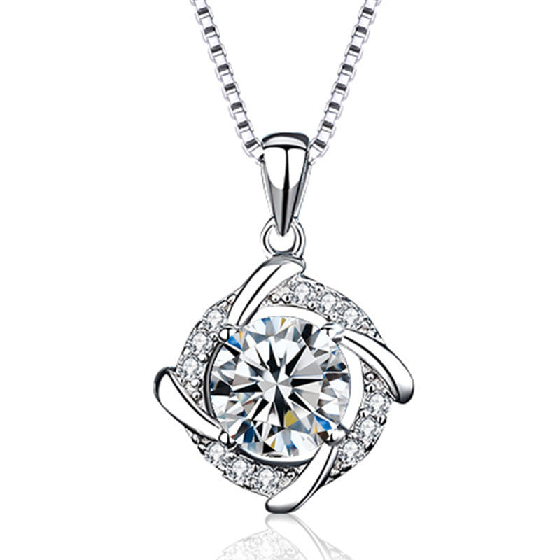 S925 Sterling Silver Windmill Moissanite Necklace Weloria