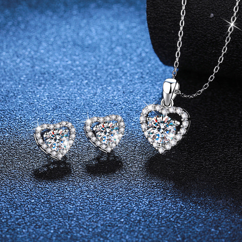S925 Sterling Silver Ear Stud Pendant Suit Weloria
