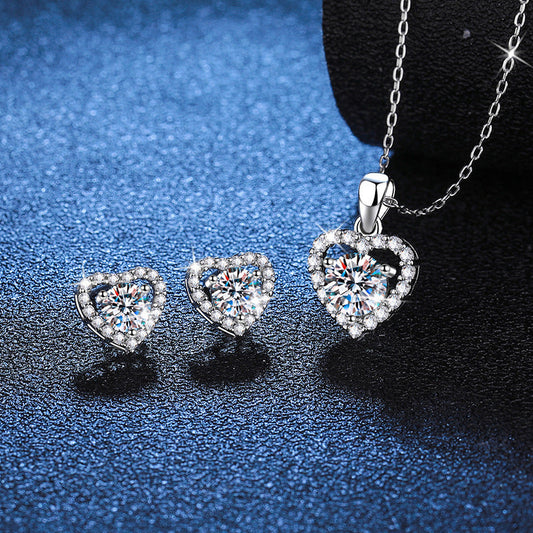 S925 Sterling Silver Ear Stud Pendant Suit Weloria