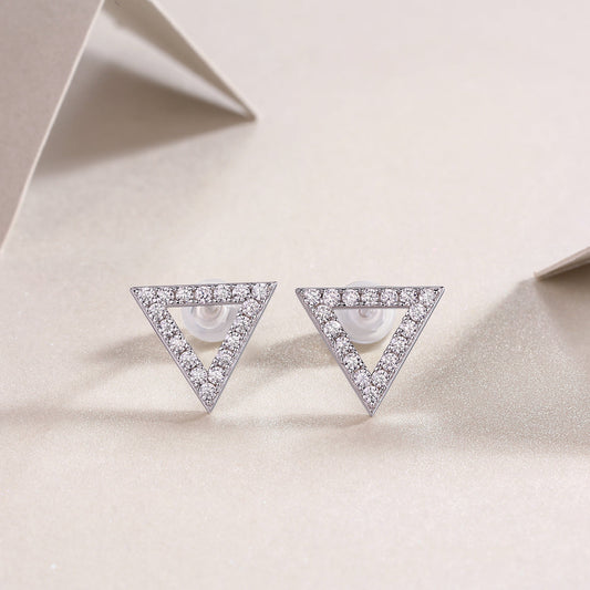 Unique - Set With Moissanite S925 Sterling Silver And Platinum-plated Stud Earrings, Fashionable, Trendy And Affordable Jewelry Weloria