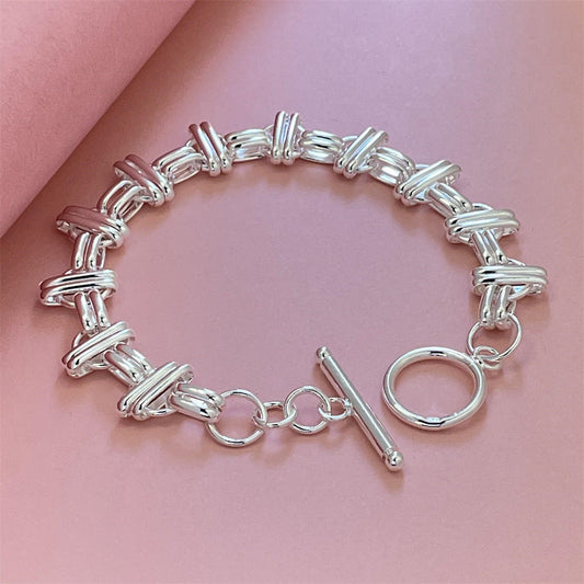 Silver Plated Tic Bracelet Xiaohongshu Same Style Bracelet Weloria