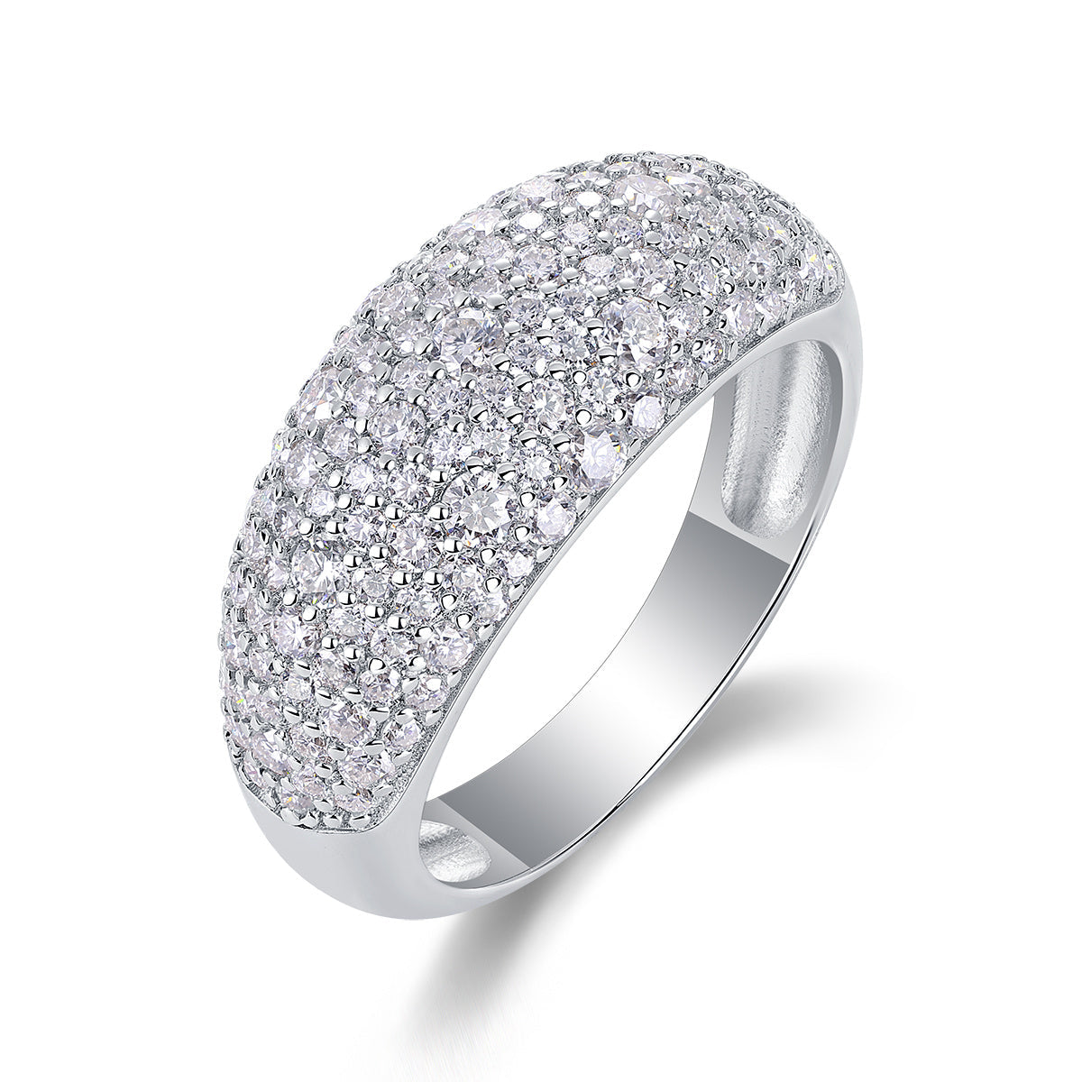 Moonlit Night Stars - A Fashionable Diamond Jewelry Piece Set With Moissanite S925 Sterling Silver And Platinum Diamond Ring Weloria