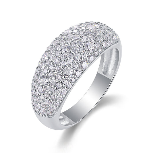 Moonlit Night Stars - A Fashionable Diamond Jewelry Piece Set With Moissanite S925 Sterling Silver And Platinum Diamond Ring Weloria