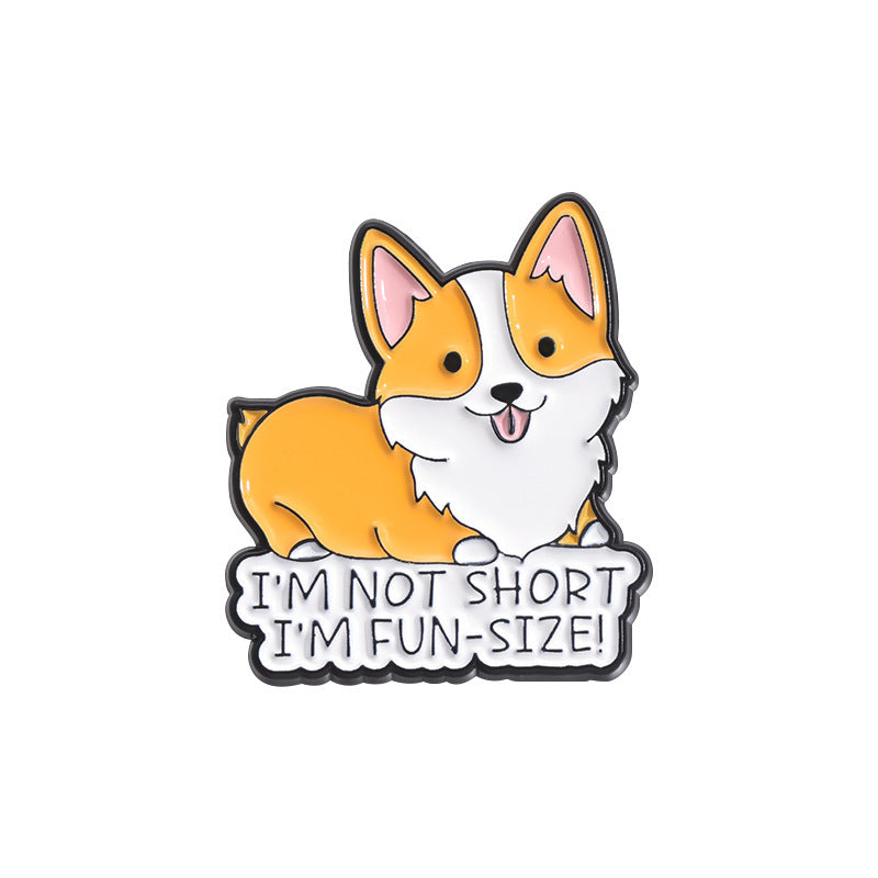 Orange Animal Corgi Dog Metal Brooch Clothing Accessories Weloria