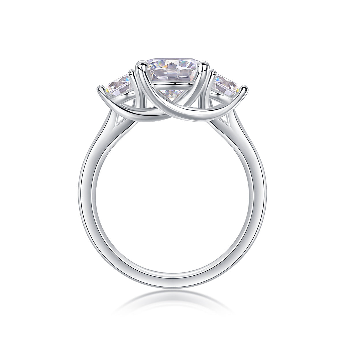 Three Lives And Three Worlds - A Fashionable And Luxurious Jewelry Piece Set With 2-carat Moissan Diamond S925 Sterling Silver And Platinum-plated Diamond Weloria