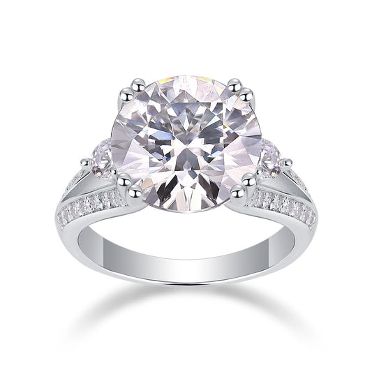 Elegant Radiance - A Fashionable And Luxurious Jewelry Piece Set With 5-carat Moissanite S925 Sterling Silver And Platinum-plated Diamond Weloria