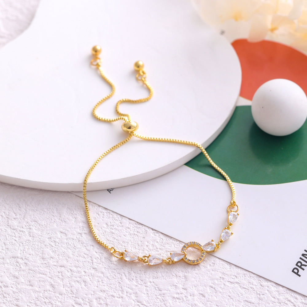 Micro Inlaid Zircon Simple Circle Bracelet Weloria