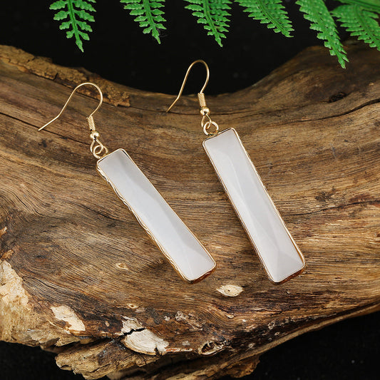 Design Natural Stone Opal Geometric Popular Earrings Weloria
