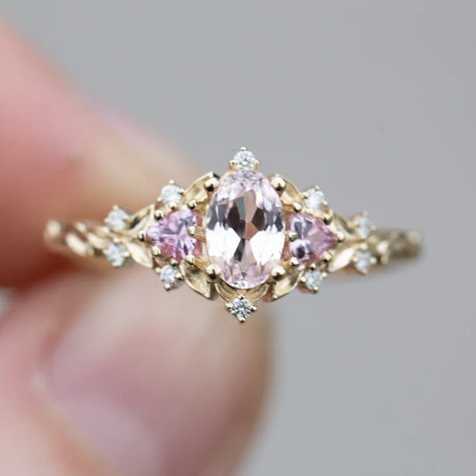 Simple And Fresh Inlaid Zircon Ring Weloria