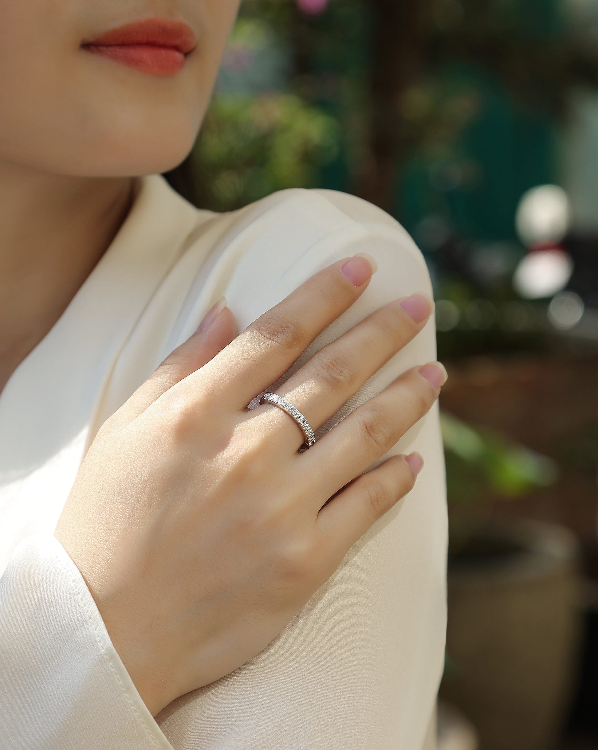 For Love - A Fashionable And Luxurious Jewelry Accessory Set With Moissanite S925 Sterling Silver And Platinum-plated Diamond Weloria