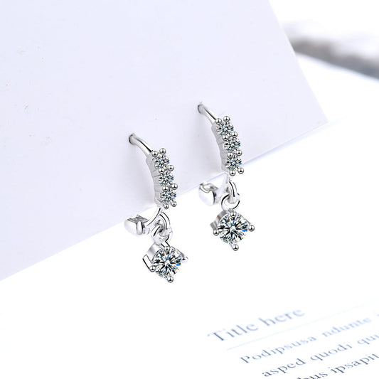 Gang Drill Ear Clip Female Diamond Inlaid Short Temperament Weloria