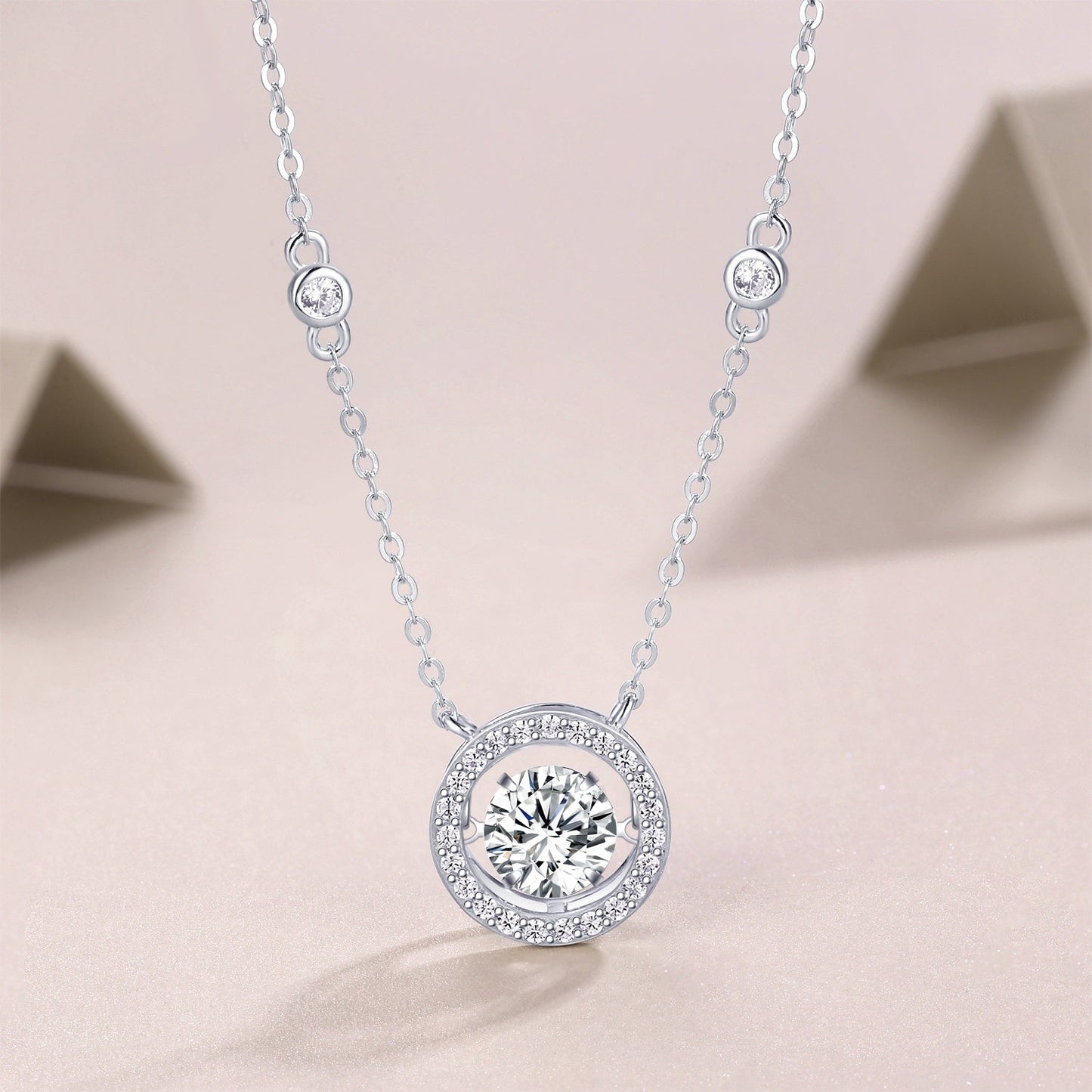 Mobius - A Fashionable And Luxurious Diamond Jewelry Piece Set With 1-carat Moissanite S925 Sterling Silver And Platinum-plated Pendant Weloria