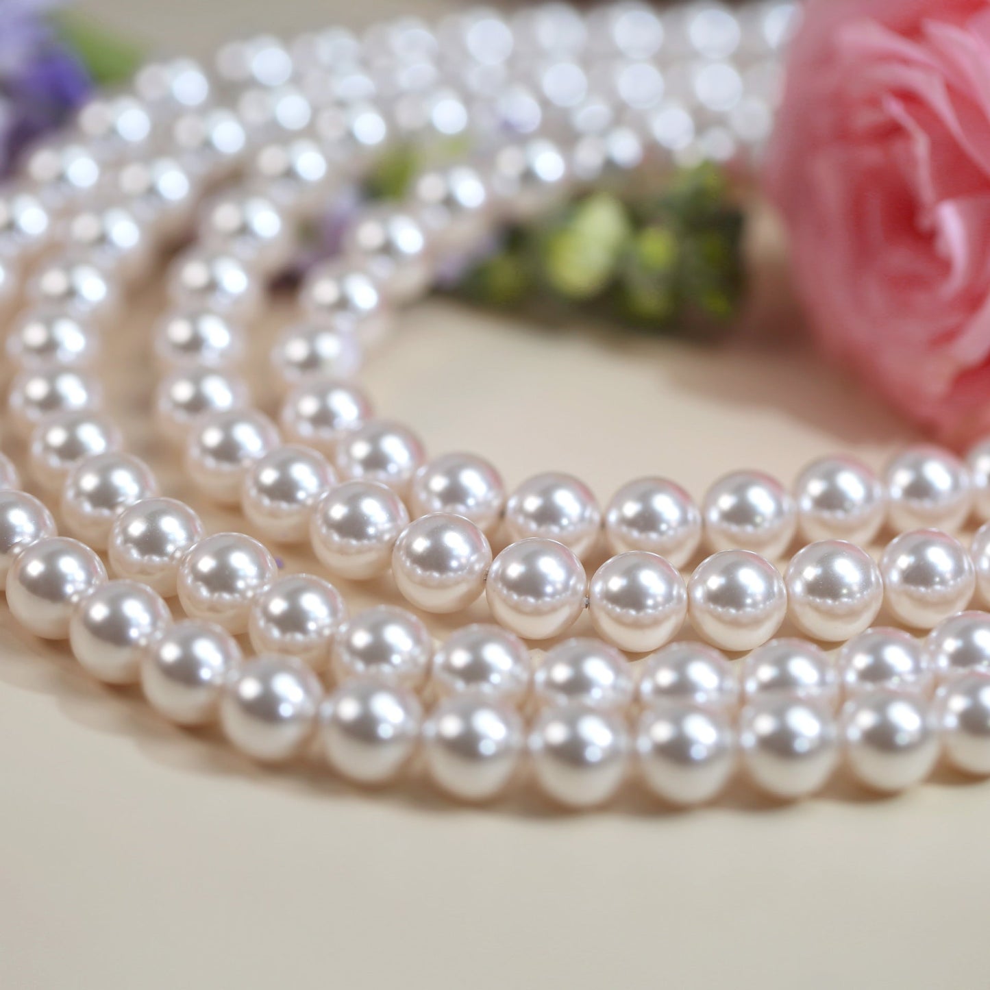 Household Portable Pearl Round Scattered Beads Ornament Weloria