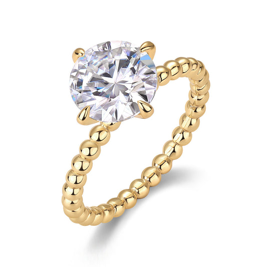 Forget-me-not - A Fashionable And Luxurious Jewelry Piece Set With 3-carat Moissanite S925 Sterling Silver And Gold-plated Diamond Weloria