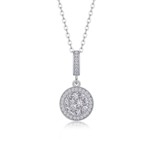 Double Ring Combination - A Fashionable And Luxurious Diamond Jewelry Piece Set With Moissanite S925 Sterling Silver And Platinum-plated Pendant Weloria