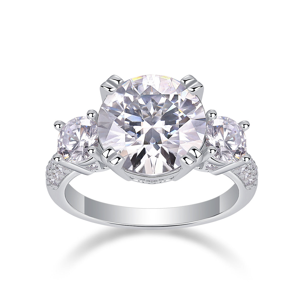 Dazzling Stars - A Fashionable And Luxurious Jewelry Piece Set With 5-carat Moissan Diamond S925 Sterling Silver And Platinum-plated Diamond Weloria