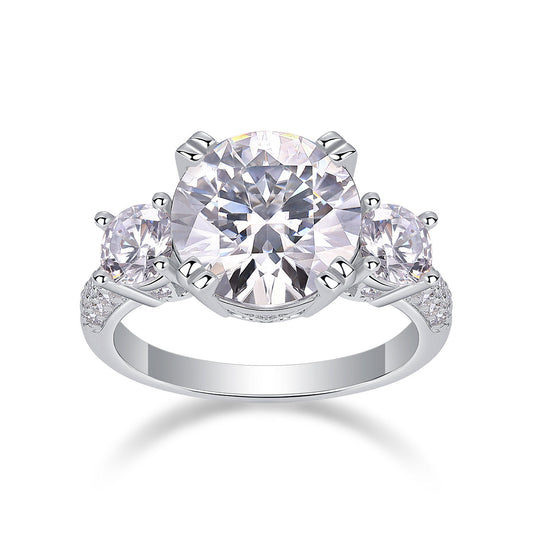 Dazzling Stars - A Fashionable And Luxurious Jewelry Piece Set With 5-carat Moissan Diamond S925 Sterling Silver And Platinum-plated Diamond Weloria