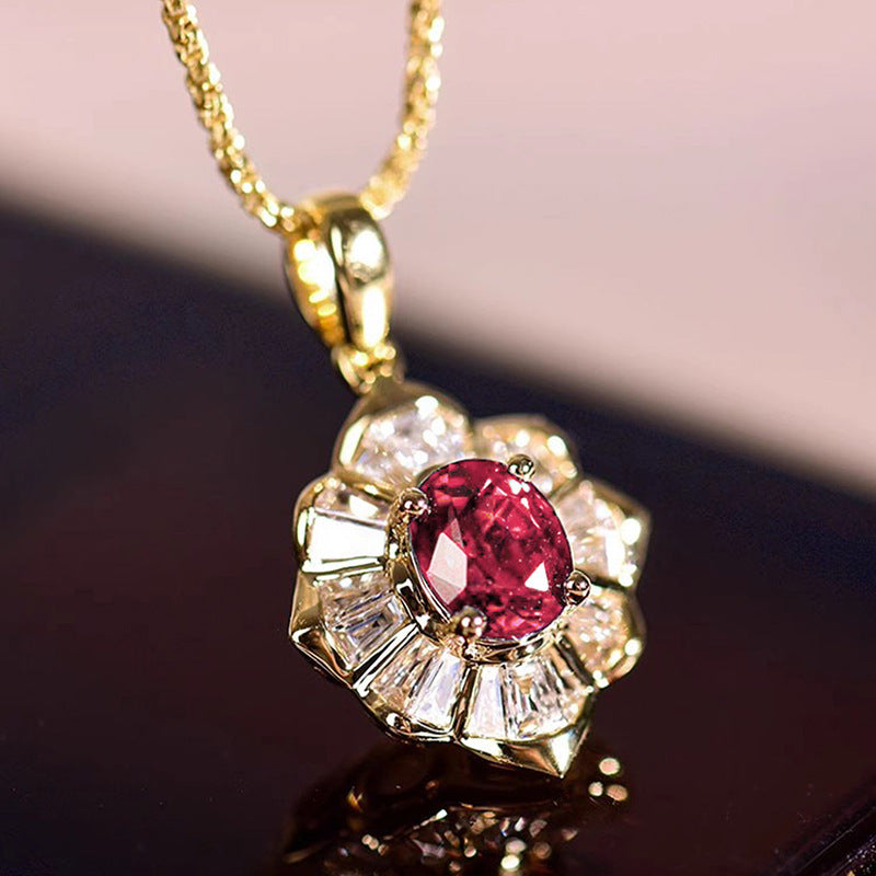 Inlaid Zircon Indian Style Necklace Female Geometric Weloria