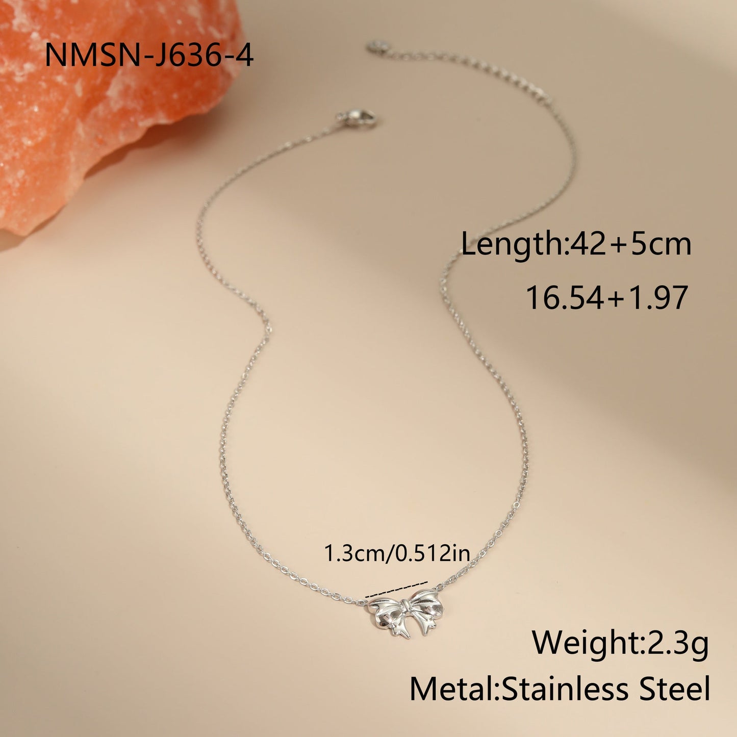 Bow Stainless Steel Necklace Gold-plated Design Light Luxury Weloria