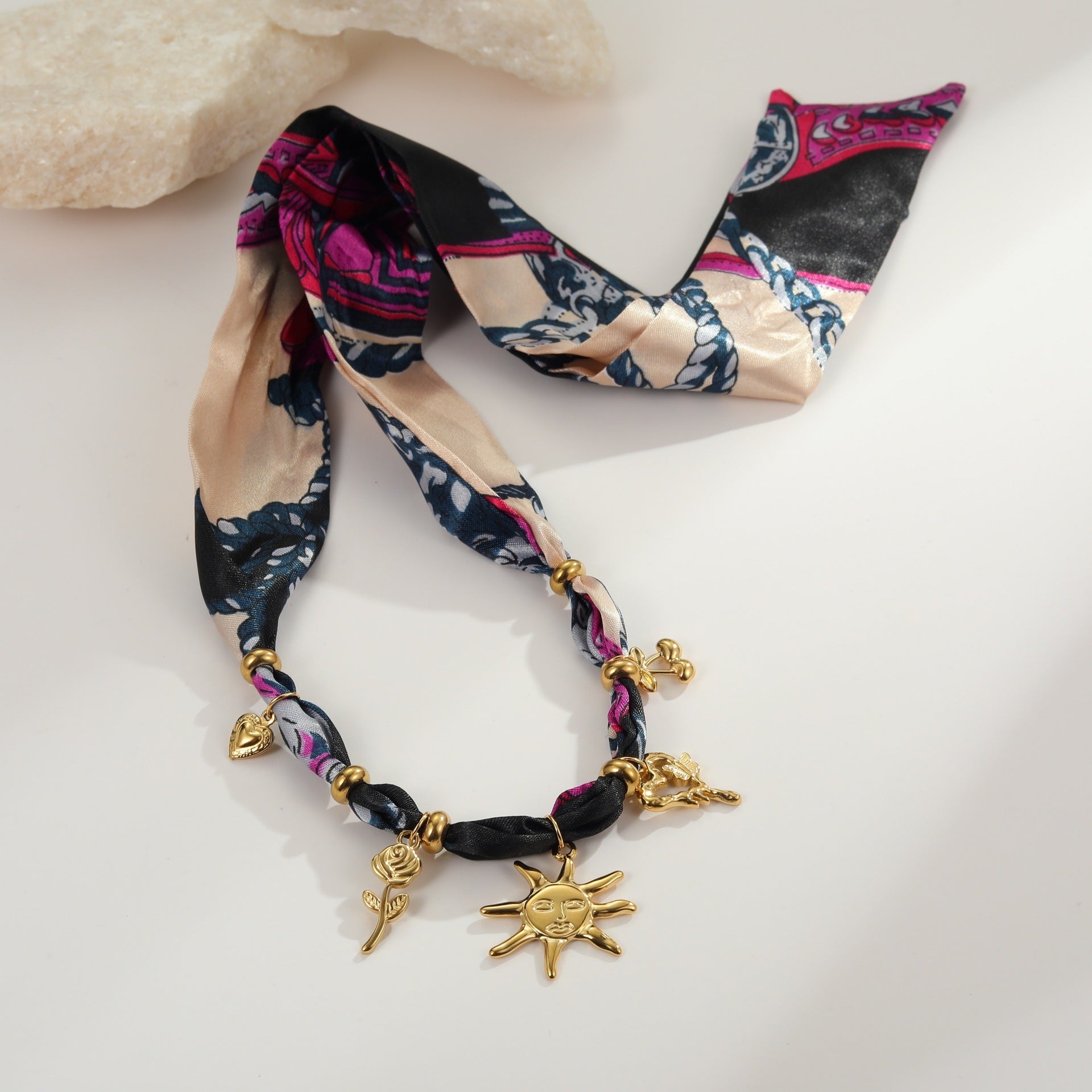 Autumn And Winter Scarf Series Sun Pendant Necklace High Sense Weloria