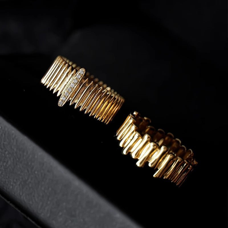 Retro Yellow 18k Gold Cool Sa Organ Diamond Ring Weloria