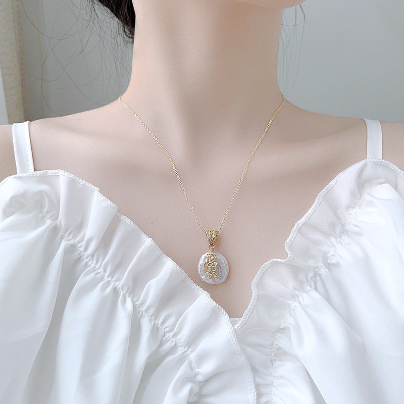 Copper Plated Real Gold Design Versatile Baroque Shaped Pearl Earrings Weloria