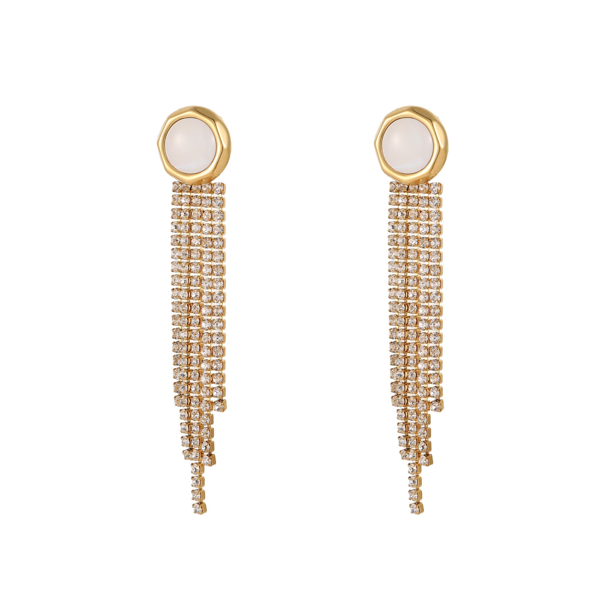 Diamond Tassel Love Stainless Steel Earrings Weloria