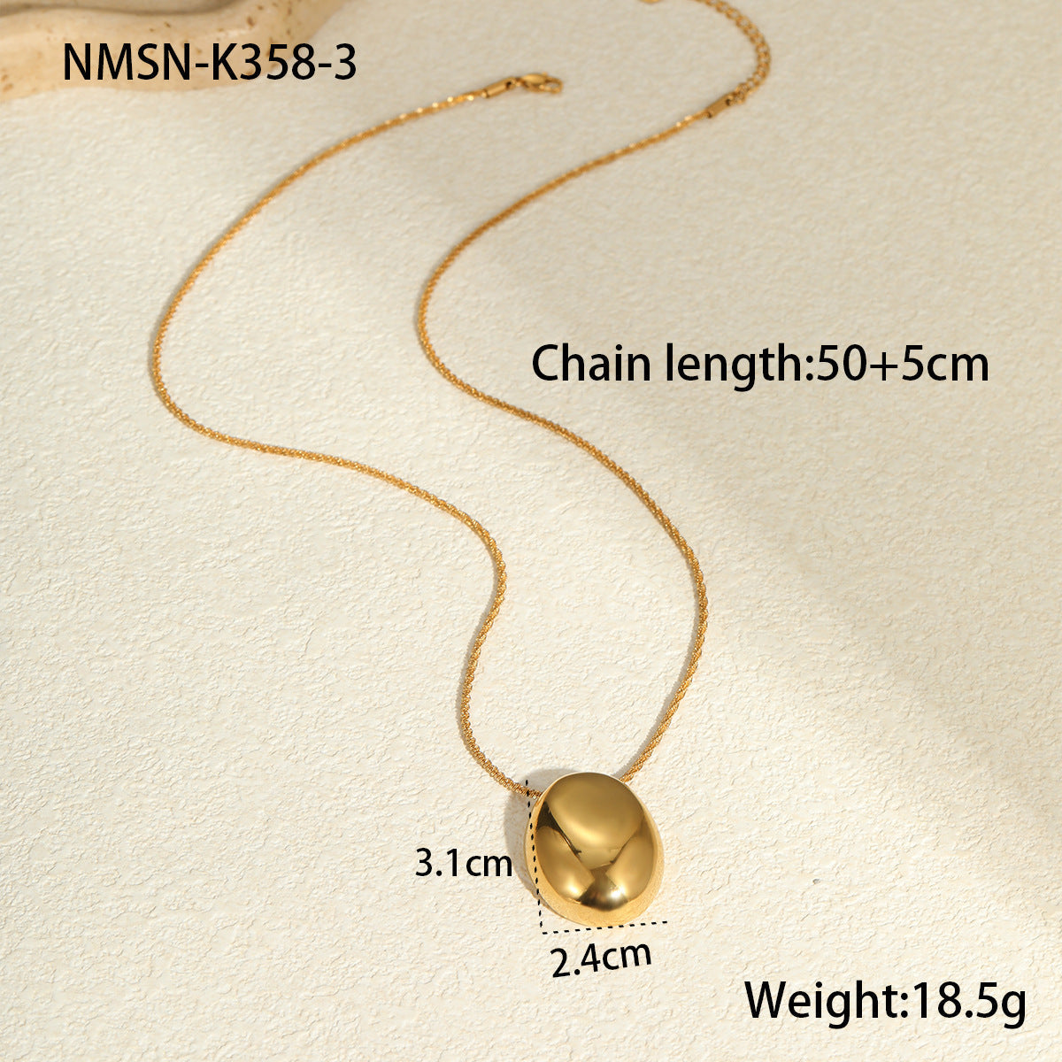 Long Necklace Gold-plated Geometric Pendant Design Sense Weloria