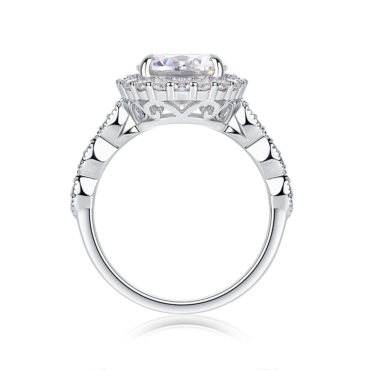 Starlight Shining - A Fashionable Jewelry Ring Set With 3-carat Moissanite S925 Sterling Silver And Platinum-plated Diamond Weloria