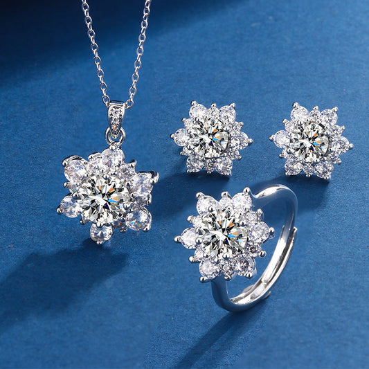 SUNFLOWER Necklace Suit Micro-inlaid Full Diamond Weloria
