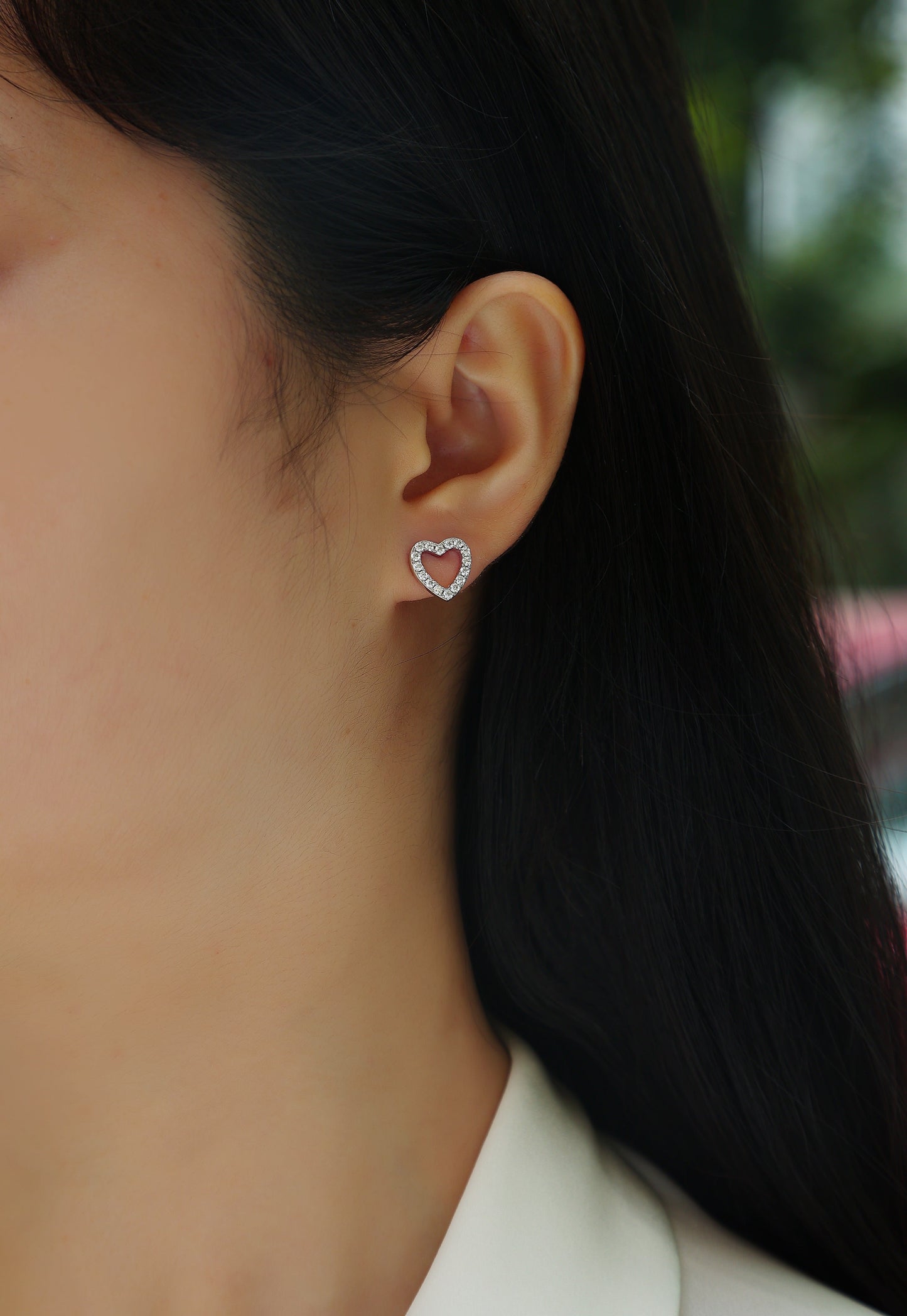 From The Heart - Fashionable, Trendy And Affordable Jewelry With Moissanite S925 Sterling Silver And Platinum-plated Stud Earrings Weloria