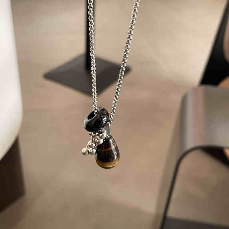 Stone Grape Cluster Pendant Niche High-grade Long Sweater Chain Weloria