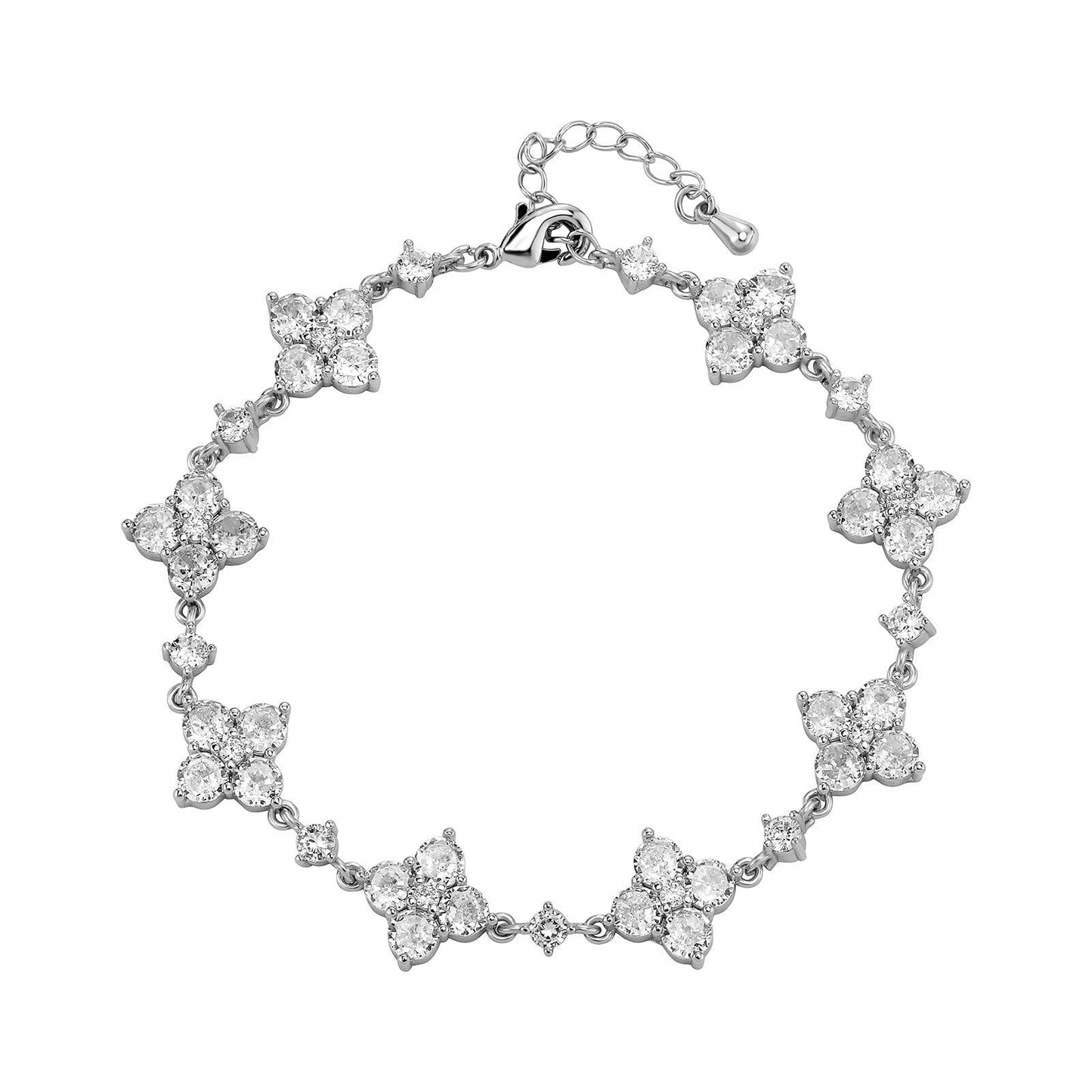Flower Rhinestone Bracelet Light Luxury Sparking Zirconium High-grade Niche Bracelet Hand Jewelry Weloria