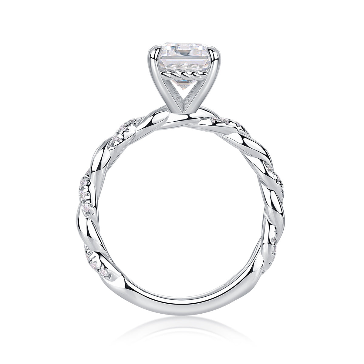 Chasing Light - A Fashionable Diamond Jewelry Piece Set With Moissanite S925 Sterling Silver And Platinum-plated Diamond Ring Weloria
