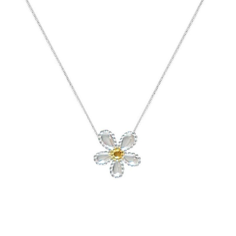S925 Sterling Silver Flower Necklace Weloria