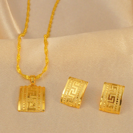 Square Design Pendant Earrings Love Jewelry Weloria