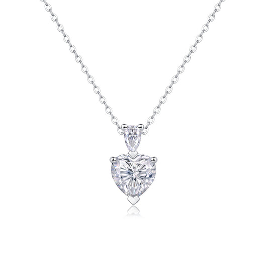 The Beloved Of The Heart - A Fashionable And Luxurious Diamond Jewelry Pendant Set With Moissanite S925 Sterling Silver And Platinum Plating Weloria