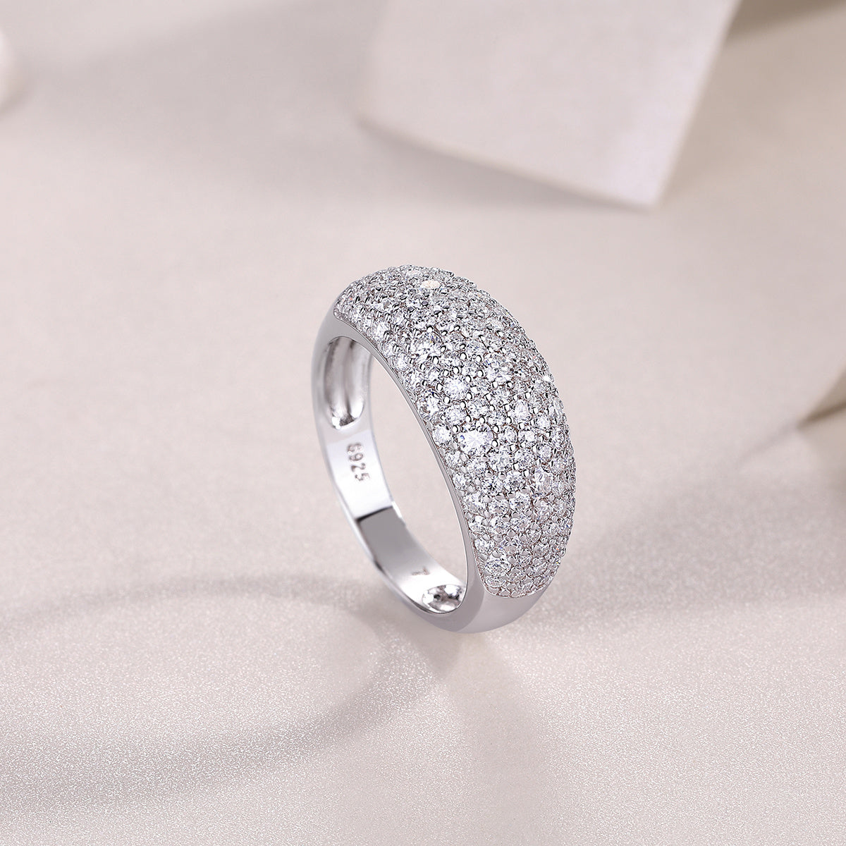 Moonlit Night Stars - A Fashionable Diamond Jewelry Piece Set With Moissanite S925 Sterling Silver And Platinum Diamond Ring Weloria