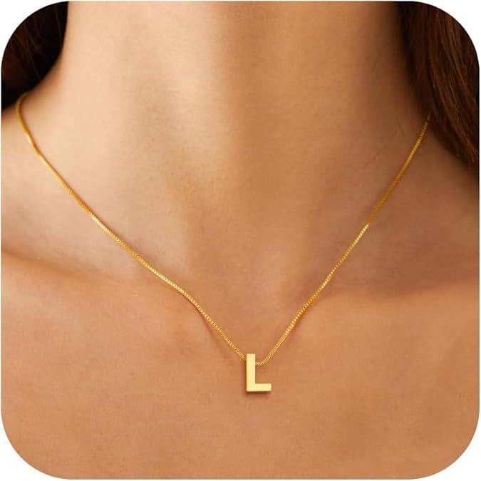 Stainless Steel A- Z Pendant Necklace 26 Letter Necklace Elegant Graceful Weloria