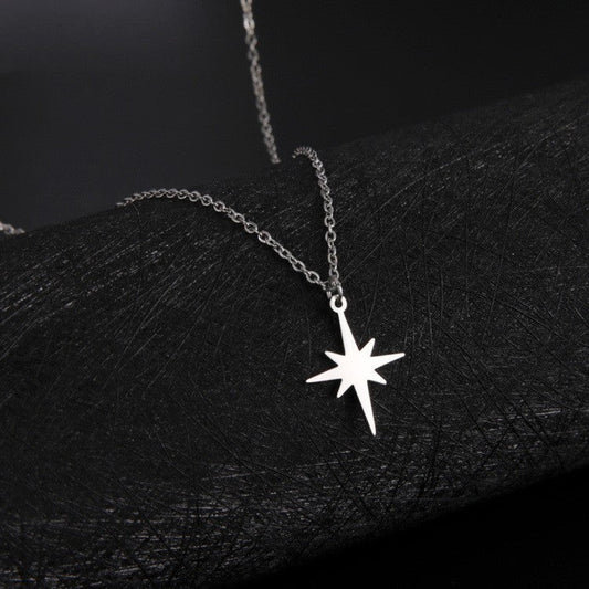 Stainless Steel Rice Necklace Female Six-pointed Star Weloria